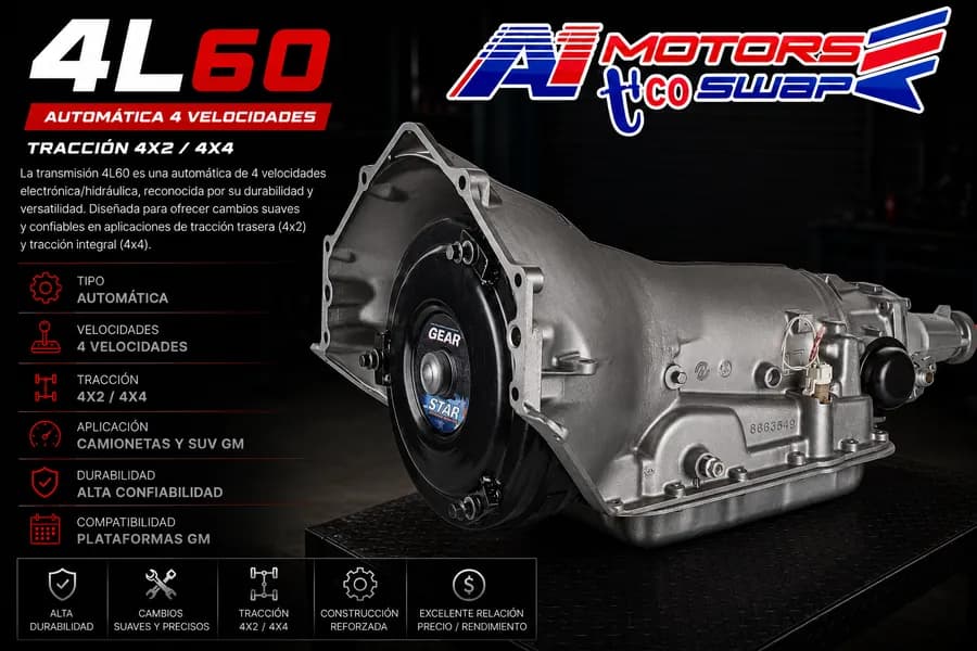 Transmisión automática GM 4L60E para swap LS en Costa Rica